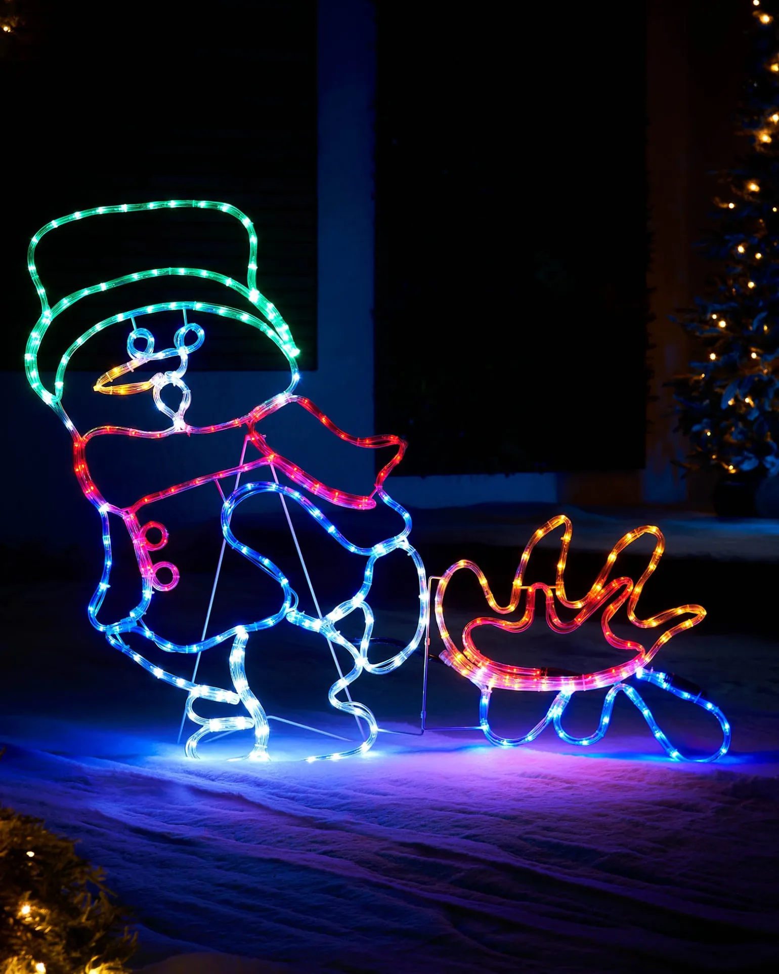 WeRChristmas Snowman With Fire Rope Light^ Christmas Characters