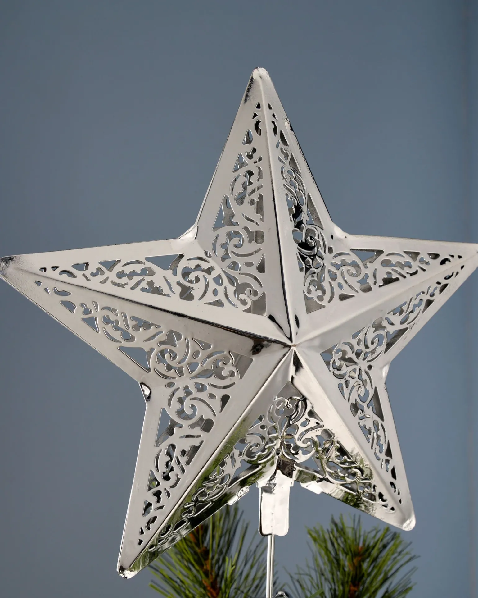 WeRChristmas Star Christmas Tree Topper, Silver, 30 Cm^ Tree Toppers