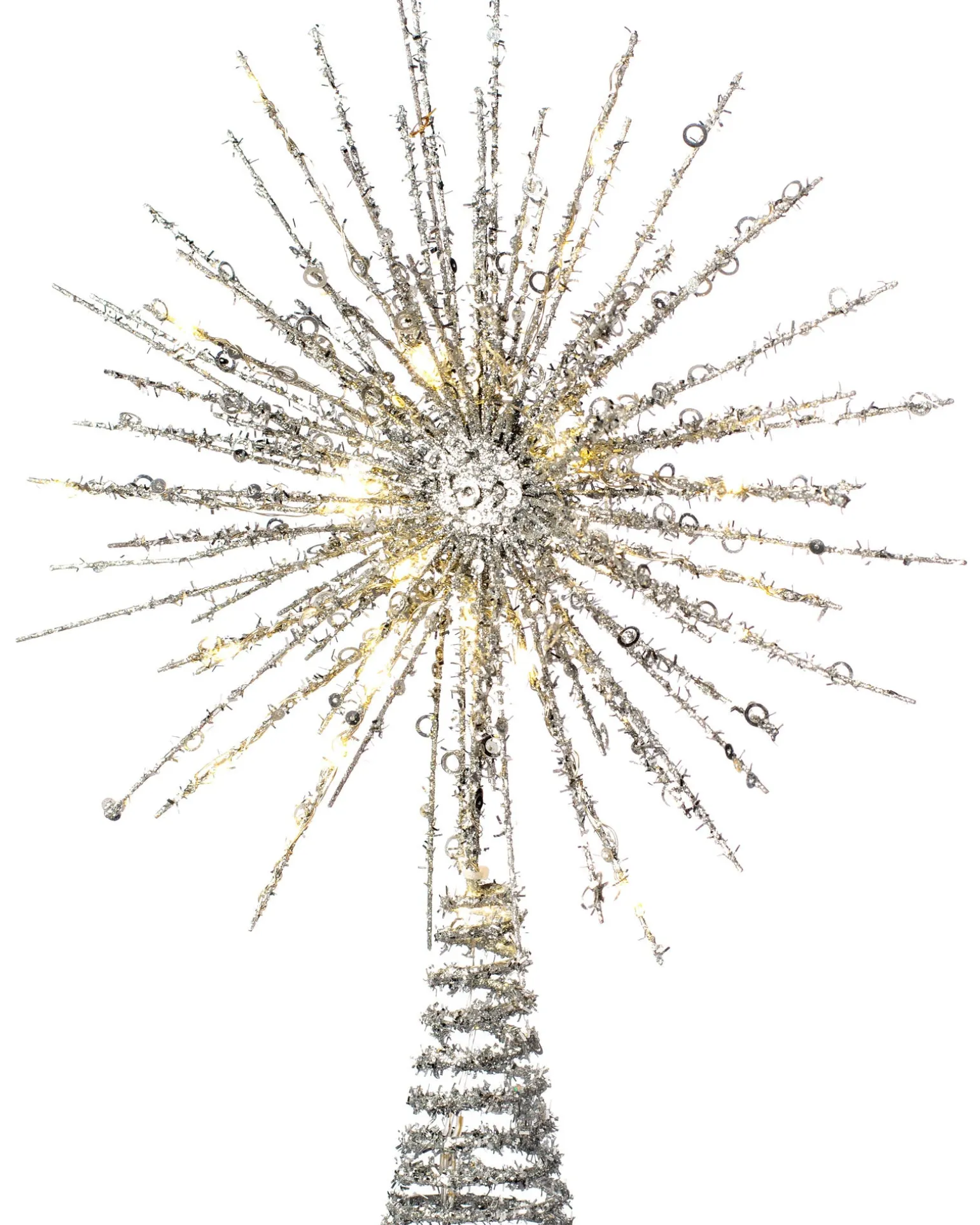 WeRChristmas Starburst Christmas Tree Topper, Silver, 32 Cm^ Tree Toppers