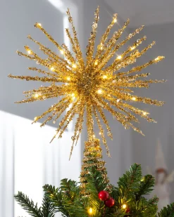 WeRChristmas Starburst Christmas Tree Topper, Gold, 32 Cm^ Tree Toppers