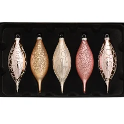 WeRChristmas Sweet Harmony Glass Baubles, 5 Pack, 15 Cm^ Glass Baubles