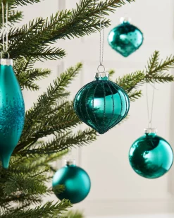 WeRChristmas Teal Glass Baubles, 20 Pack^ Glass Baubles