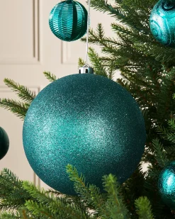 WeRChristmas Teal Large Glitter Shatterproof Bauble, 20 Cm^ Oversized Baubles|Shatterproof Baubles