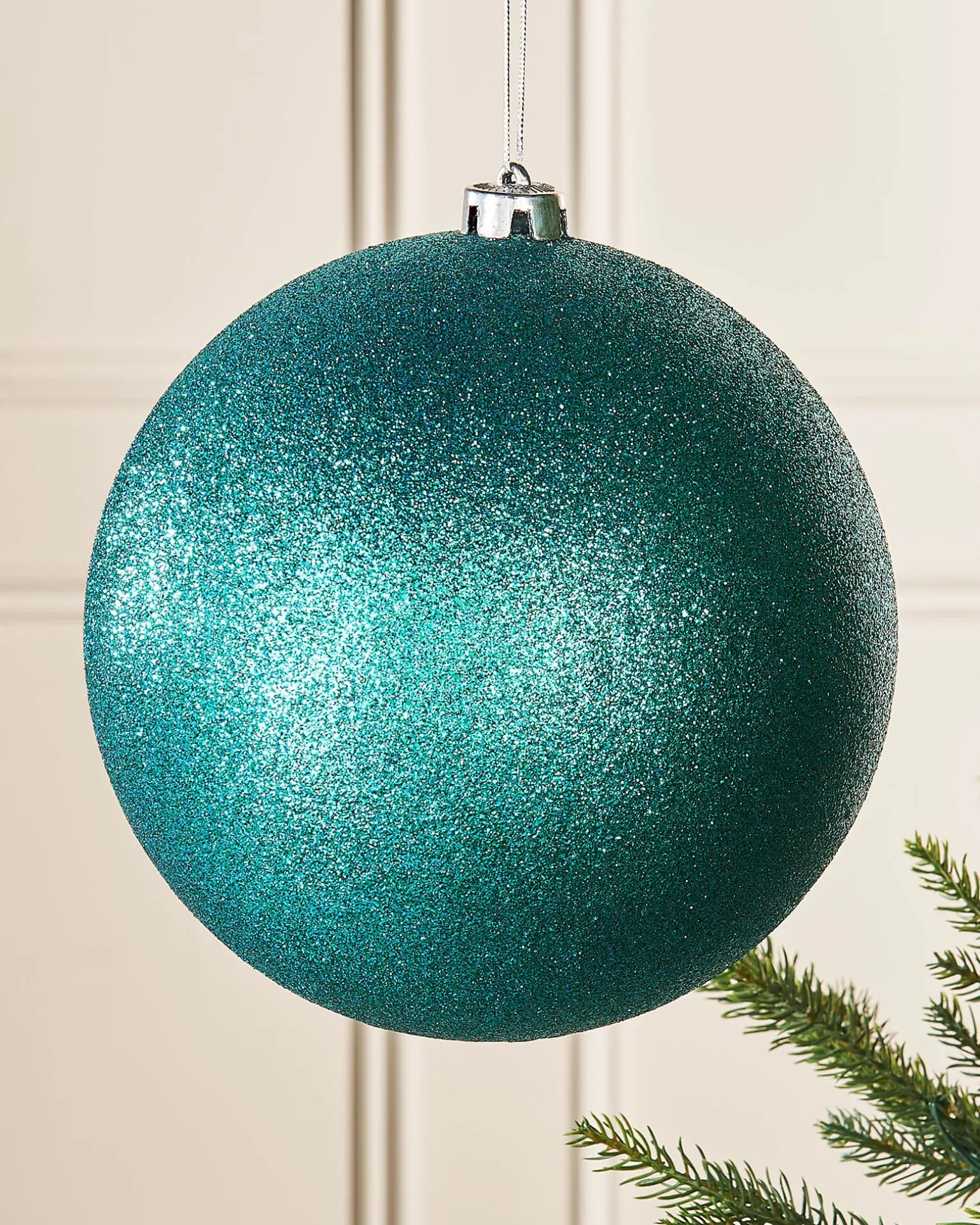 WeRChristmas Teal Large Glitter Shatterproof Bauble, 20 Cm^ Oversized Baubles|Shatterproof Baubles