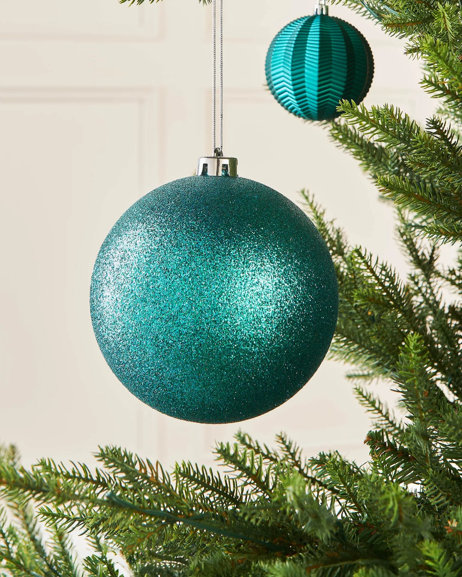 WeRChristmas Teal Large Glitter Shatterproof Bauble, 15 Cm^ Oversized Baubles|Shatterproof Baubles