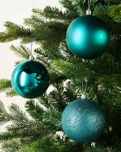 WeRChristmas Teal Shatterproof Baubles, 9 Pack, 10 Cm^ Oversized Baubles|Shatterproof Baubles