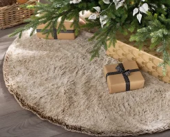 WeRChristmas Two Tones Fur Tree Skirt, Brown, 120 Cm^ Skirts & Collars