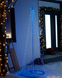 WeRChristmas Waterfall Christmas Tree, Blue/White, 2.1 M^ Tree Silhouettes