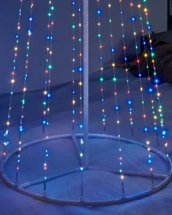 WeRChristmas Waterfall Christmas Tree, Rainbow, 2.1 M^ Tree Silhouettes