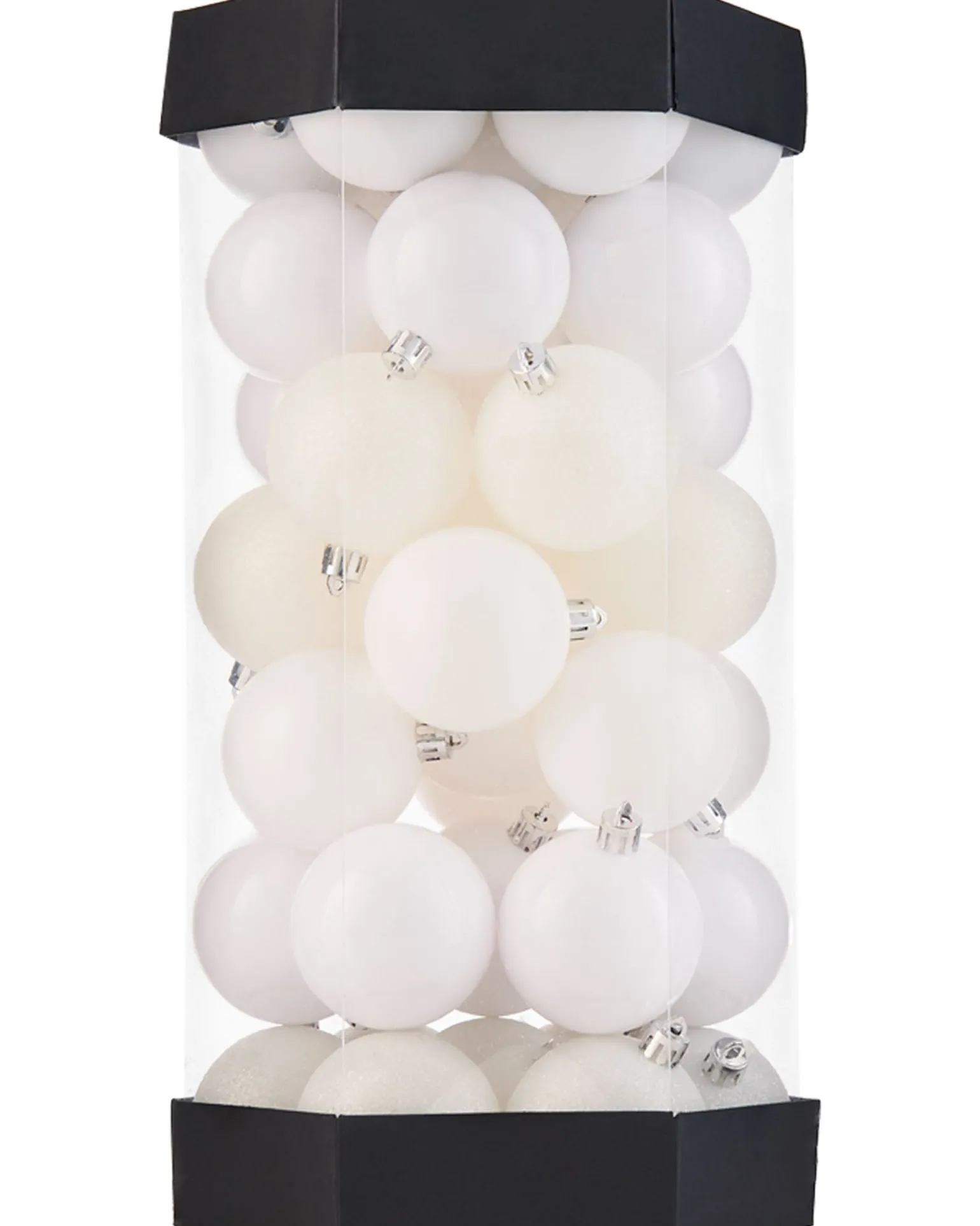 WeRChristmas White Shatterproof Baubles, 42 Pack, 6 Cm^ Shatterproof Baubles