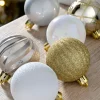 WeRChristmas White/Gold Shatterproof Baubles, 48 Pack, 6 Cm^ Shatterproof Baubles